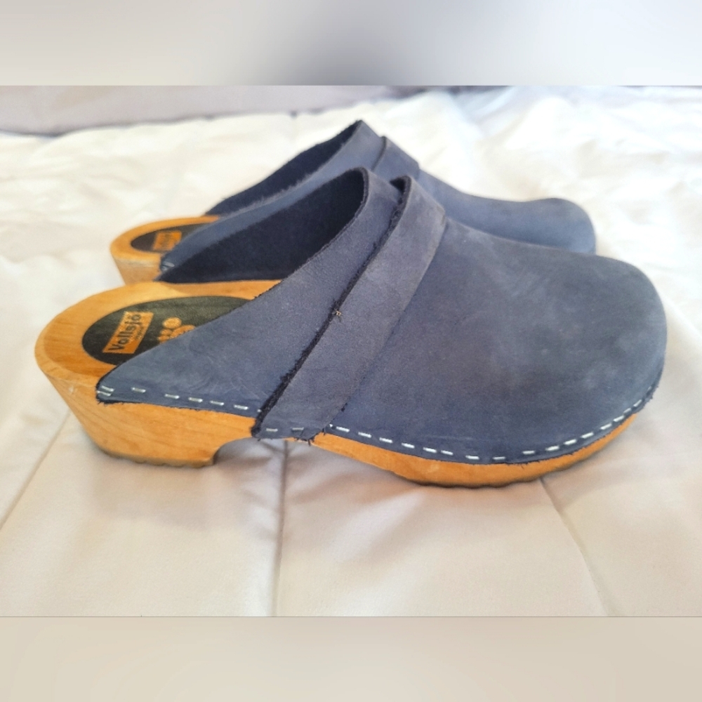 Vallejo Swedish clogs, 8, suede blue